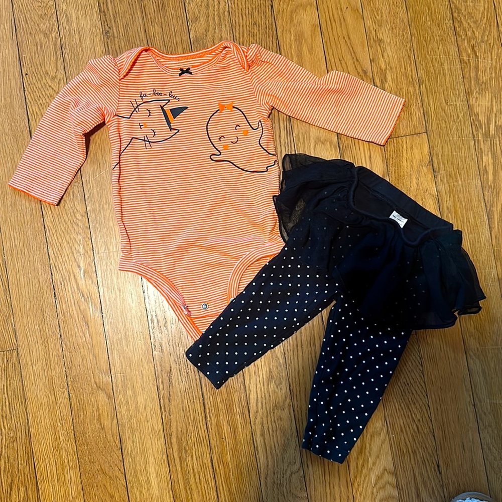 Halloween baby girl onesie and tutu pant set